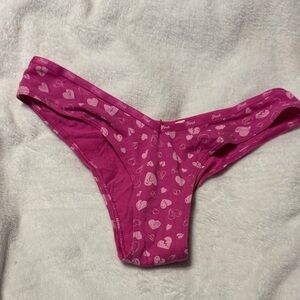 Soft Pink Heart Print Bikini Briefs